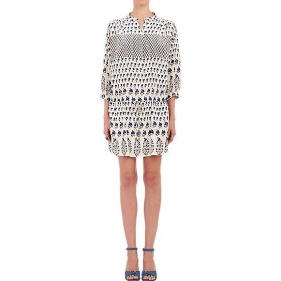 Ulla Johnson Bazaar Shirt Dress Henley 100% Silk Crepe de Chine SZ 4 - Picture 1 of 9